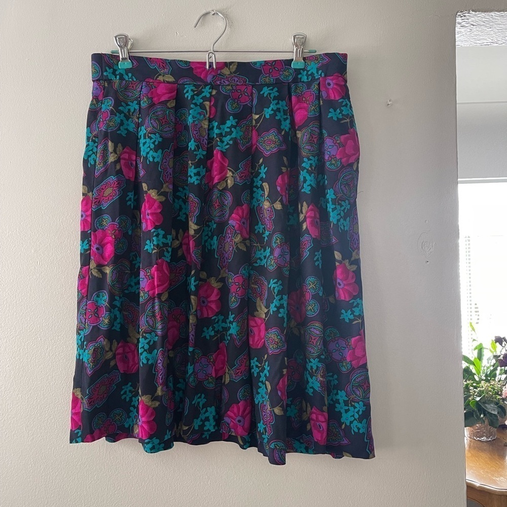 Vintage‎ Pleated Whimseygoth Patterned Fairy Core Knee Length 80s Style Skirt